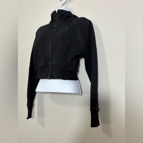 Lululemon Scuba Full-Zip Cropped Hoodie Black Size 2 - Picture 3 of 5